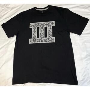 Michael Jordan 3 Peat Roman Numeral Iii Graphic Jumpman Black Shirt Large